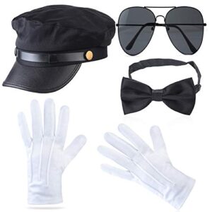 beefunny chauffeur costume limo taxi driver hat gloves set (k)