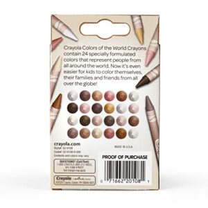 Crayola Crayons 24 Count, Colors of The World, Skin Tone Crayons, 24 New Crayon Colors