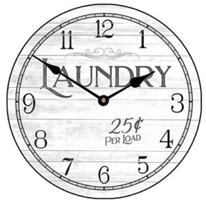 8jo6poe white laundry wall clock