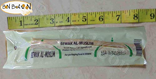 bonballoon Sewak Siwak Meswak Miswak Sticks Stick Al Muslim Natural Herbal Toothbrush Vacuum Sealed Arak Peelu Natural Flavored Brush Tooth Toothbrush 100% Organic (Three (3) Toothstick)