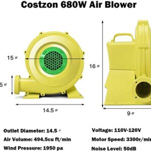 ReunionG 735W Air Blower, Pump Fan for Inflatable Bouncer, Bounce House and Bouncy Castle, Compact and Energy Efficient Commercial Blower (735W 1.0HP)