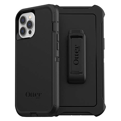 OtterBox Defender Case for iPhone 12 Pro Max, Shockproof, Drop Proof, Ultra-Rugged, Protective Case, 4X Tested to Military Standard, Black, No Retail Packaging