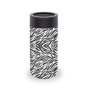 smart coolers - new 2020 slim can cooler coozie for white claw sleeve 12 oz skinny can - soft insulated slim sleeve for beer, soda & cold beverages - standard size can coozie holder - zebra