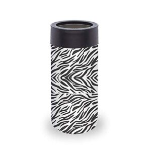 Smart Coolers - New 2020 Slim Can Cooler Coozie for White Claw Sleeve 12 oz Skinny Can - Soft Insulated Slim Sleeve for Beer, Soda & Cold Beverages - Standard Size Can Coozie Holder - Zebra