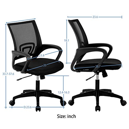 HCB Office Chair, Ergonomic Upgraded Desk Chair, Executive Swivel Computer Chair with Lumbar Support for Home, Office(Black)