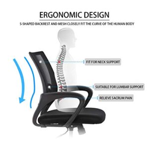 HCB Office Chair, Ergonomic Upgraded Desk Chair, Executive Swivel Computer Chair with Lumbar Support for Home, Office(Black)