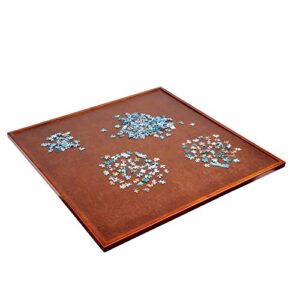 jumbl spinner puzzle board | 35” x 35” wooden jigsaw lazy susan turntable w/ 360° rotation | smooth plateau fiberboard work surface & reinforced hardwood | for games & puzzles | 1500 pieces