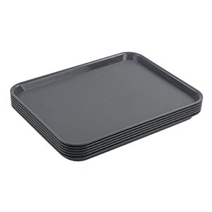 vcansay larger plastic fast food restaurant serving trays, deep grey, 6 packs
