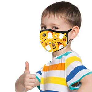 5/10PCS Fashion Halloween Classic Pattern Face Bandanas Washable Reusable Facewear for Kids Boy Girl (5PC,c)