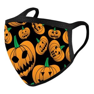 5/10PCS Fashion Halloween Classic Pattern Face Bandanas Washable Reusable Facewear for Kids Boy Girl (5PC,c)