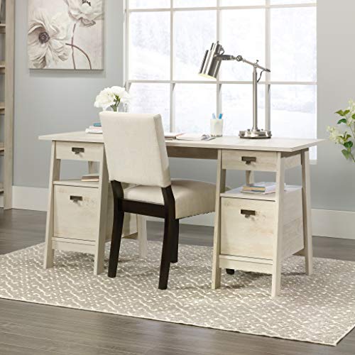 Sauder Trestle Executive Trestle Desk, Chalked Chestnut Finish & Costa Lateral File, Chalked Chestnut Finish