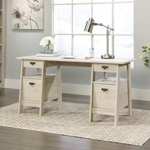 Sauder Trestle Executive Trestle Desk, Chalked Chestnut Finish & Costa Lateral File, Chalked Chestnut Finish