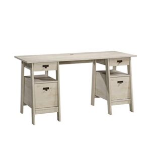 Sauder Trestle Executive Trestle Desk, Chalked Chestnut Finish & Costa Lateral File, Chalked Chestnut Finish