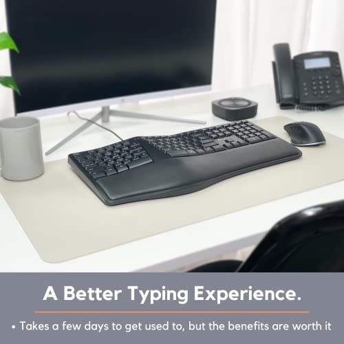 X9 Performance Ergonomic Keyboard Wired with Cushioned Wrist Rest - Type Comfortably Longer - USB Wired Keyboard for Laptop with 110 Keys and 5ft Cable - Split Keyboard for PC, Computer Ergo Keyboard