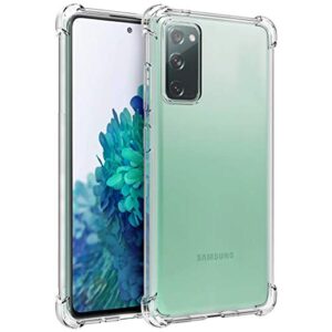 osophter for galaxy s20 fe 5g case clear transparent reinforced corners tpu shock-absorption flexible cell phone cover for samsung galaxy s20 fe 5g(clear)