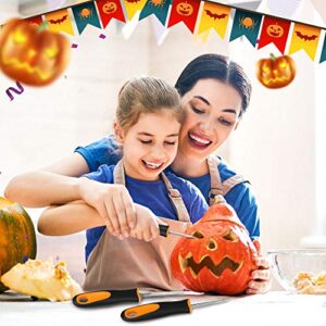 Halloween Pumpkin Carving Kit, Premium Stainless Steel Halloween DIY Decoration Stencils, 2 LED Candles, 13PCS Professional Pumpkin Cutting Supplies Tools with Heavy Duty Knife for Kids & Adults