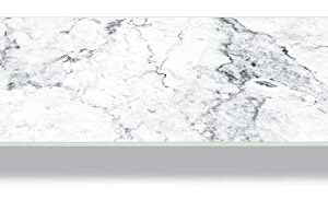 CounterArt Carrara Marble Design with Green Tint Patina 5mm Heat Tolerant Tempered Glass Cutting Board/Instant Counter 20.5" x 11.75" Instantly Adds Additional Counter Space & Food Preparation Area