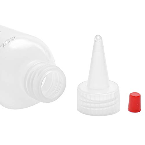 Hedume 30 Pack 4-Ounce Plastic Squeeze Bottles with Red Tip Cap and Measurement - BPA-Free, Latex-Free, Food-Grade - Good for Crafts, Art, Glue, Sauces, Ketchup, BBQ