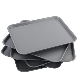 vcansay larger plastic fast food restaurant serving trays, grey, 6 packs