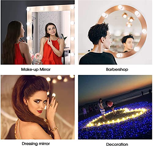 sylvwin Vanity Mirror Lights,Hollywood Style Mirror Lights Kit Dimmable LED Bulbs,Vanity Makeup Light for Dressing Mirror(USB Cable,Not Include Mirror) (10 Bulbs)