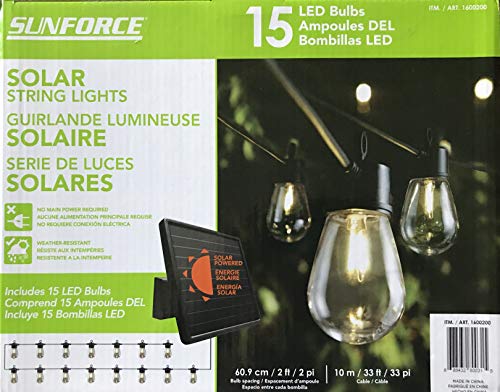 Sunforce LED Outdoor Waterproof 33ft Solar String Lights