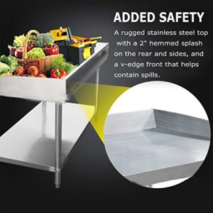 KITMA Stainless Steel Equipment Grill Stand with Undershelf for Restaurant - Heavy Duty Griddle Stand Table - 48x28 Inches…