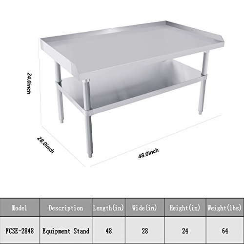 KITMA Stainless Steel Equipment Grill Stand with Undershelf for Restaurant - Heavy Duty Griddle Stand Table - 48x28 Inches…