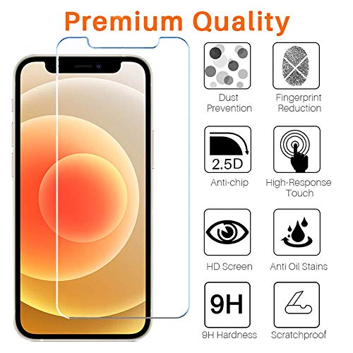 Focuses iPhone 12 Screen Protector, iPhone 12 Pro Screen Protector, Anti Blue Light Tempered Glass Film for Apple iPhone 12 Pro & iPhone 12,3-Pack