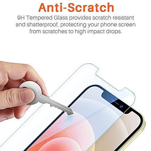 Focuses iPhone 12 Screen Protector, iPhone 12 Pro Screen Protector, Anti Blue Light Tempered Glass Film for Apple iPhone 12 Pro & iPhone 12,3-Pack