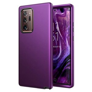 welovecase for galaxy note 20 ultra case, cover 3 in 1 full body heavy duty protection hybrid shockproof tpu bumper protective case for samsung galaxy note 20 ultra 6.9inch purple