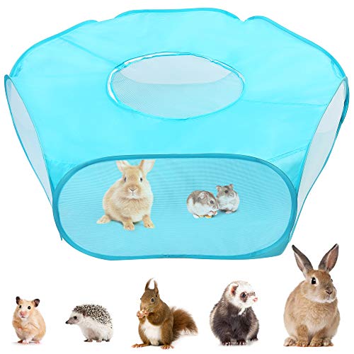 PrimePets Guinea Pig Playpen, Small Animal Playpen, Foldable Cat Cage Tent with Zipper Cover, Portable Waterproof Pop-Up Play Yard Fence for Rabbit Hamster Rabbit, Indoor Small Pet Exercise Pen