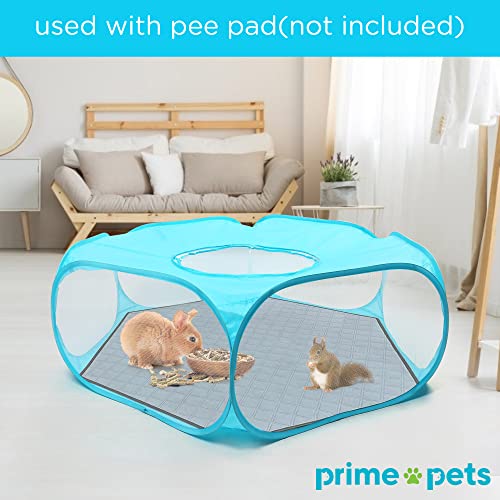 PrimePets Guinea Pig Playpen, Small Animal Playpen, Foldable Cat Cage Tent with Zipper Cover, Portable Waterproof Pop-Up Play Yard Fence for Rabbit Hamster Rabbit, Indoor Small Pet Exercise Pen