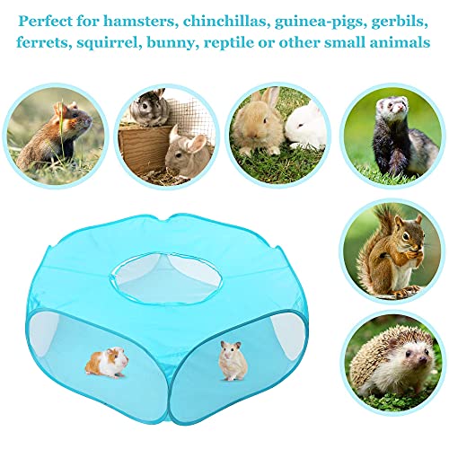 PrimePets Guinea Pig Playpen, Small Animal Playpen, Foldable Cat Cage Tent with Zipper Cover, Portable Waterproof Pop-Up Play Yard Fence for Rabbit Hamster Rabbit, Indoor Small Pet Exercise Pen