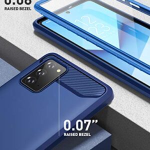 Clayco Xenon Series Designed for Samsung Galaxy Note 20 Case, [Built-in Screen Protector] Full-Body Rugged Cover Compatible with Fingerprint ID, 6.7 inch 2020 Release (Blue)