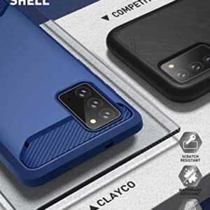 Clayco Xenon Series Designed for Samsung Galaxy Note 20 Case, [Built-in Screen Protector] Full-Body Rugged Cover Compatible with Fingerprint ID, 6.7 inch 2020 Release (Blue)