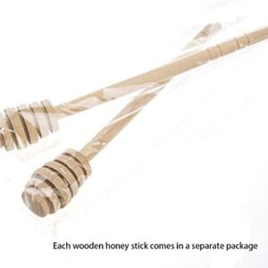 ICEYLI 4 Pcs (6.3 Inches) Wooden Honey Mixing Stirrer Honey Dipper Sticks Honey Comb Stick Honey Spoon Collecting Dispensing Drizzling Jam