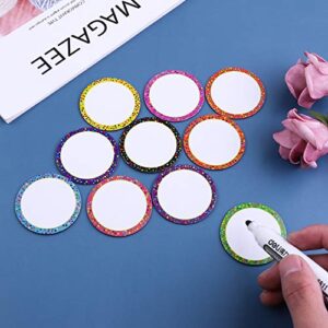 URATOT 50 Pieces Magnetic Dry Erase Labels Flexible Whiteboard Magnets Labels Magnetic Name Tag Plates for Home, Office, Classroom Whiteboards Refrigerator Crafts, 10 Colors