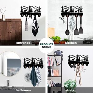 Wild Animals Elk Decorative Wall Hanger Family Clothes Wall Hooks Coat Rack Keys Holder Organizer Hook Animal Decorative Wall Hooks Hanger Handbag Keyring Holder Gifts for Relatives and Friends (A5)