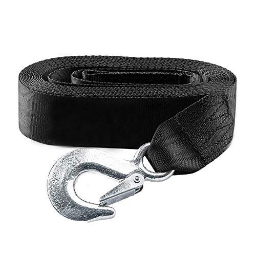 KONON Trailer Winch Strap 2" x 20' with Safety Snap Hook 10000 lbs for Towing Vehicles, Boats and Jet Ski | Polyester | Longer Warranty