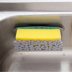 kitchen sponge holder sink basket, rustproof sink suction holder for sponges, brush, soap, 4.3 * 1.5 * 2.6 inch (gray)