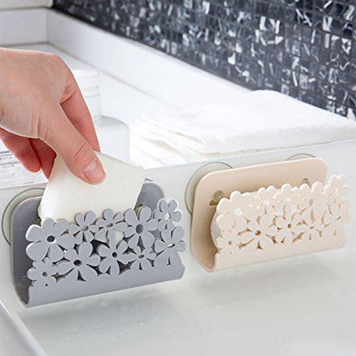 Kitchen Sponge Holder Sink Basket, Rustproof Sink Suction Holder for Sponges, Brush, Soap, 4.3 * 1.5 * 2.6 Inch (Gray)