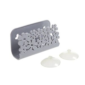 Kitchen Sponge Holder Sink Basket, Rustproof Sink Suction Holder for Sponges, Brush, Soap, 4.3 * 1.5 * 2.6 Inch (Gray)