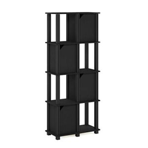 furinno brahms storage shelf, 5-tier, black oak/black