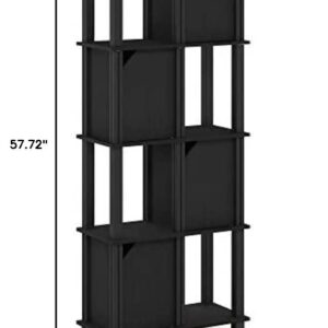 Furinno Brahms Storage Shelf, 5-Tier, Black Oak/Black