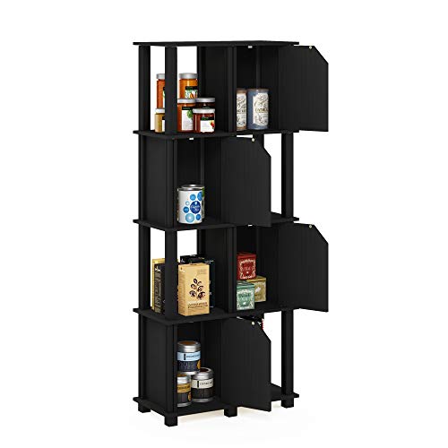 Furinno Brahms Storage Shelf, 5-Tier, Black Oak/Black