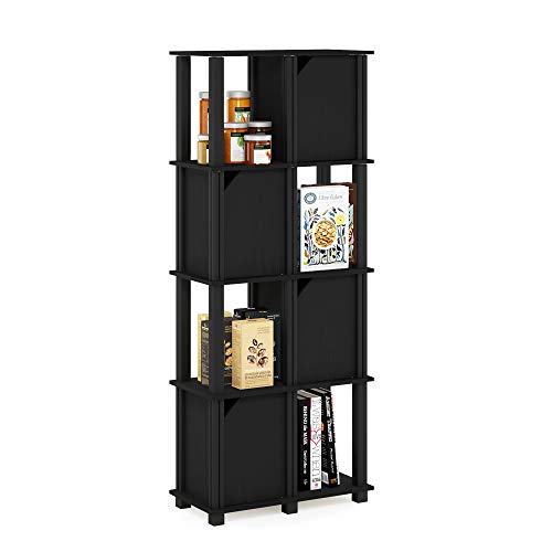 Furinno Brahms Storage Shelf, 5-Tier, Black Oak/Black