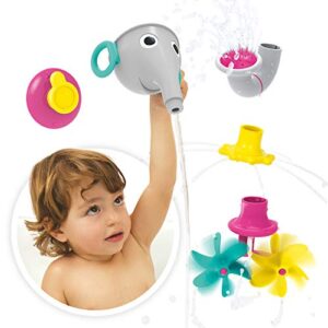 Yookidoo FunEleFun Fill ‘N’ Sprinkle Bath Toy. an Elephant Trunk Funnel Toddlers Play with 3 Interchangeable Trunk Accessories That Spins, Twist and Sprinkle, Promotes Kids STEM-Based Learning(Grey)