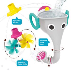 Yookidoo FunEleFun Fill ‘N’ Sprinkle Bath Toy. an Elephant Trunk Funnel Toddlers Play with 3 Interchangeable Trunk Accessories That Spins, Twist and Sprinkle, Promotes Kids STEM-Based Learning(Grey)