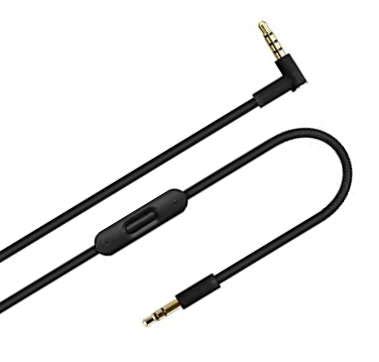 Audio Aux Cable Cord Wire with Inline Microphone and Control for Beats by Dr Dre Headphones Solo Studio Pro Detox Wireless Mixr Executive Pill Sony Noise Cancelling & More (Black)