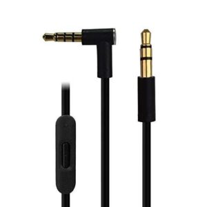 Audio Aux Cable Cord Wire with Inline Microphone and Control for Beats by Dr Dre Headphones Solo Studio Pro Detox Wireless Mixr Executive Pill Sony Noise Cancelling & More (Black)